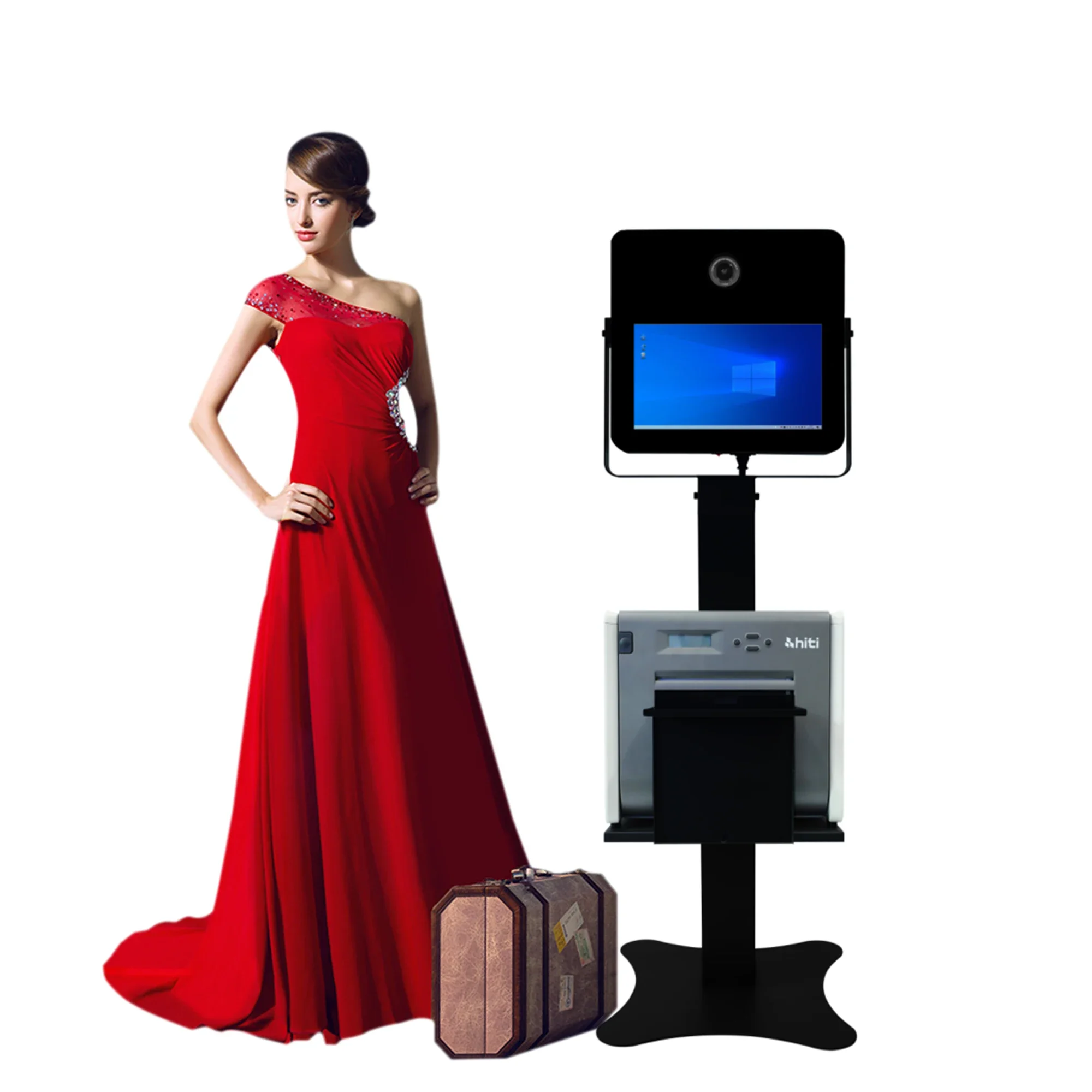 For  Mini Pc Dslr Camera Printer Optional Mirror Selfie Photo Booth 15.6 Inch Lcd Touch Screen