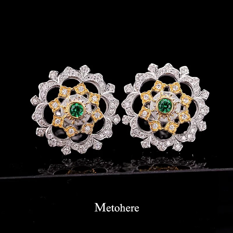 Hollow Snow Flower Shape Earrings Dazzling Gold Plated Luxury Jewelry  925 Silver Long Earring For Women Birthday Gift