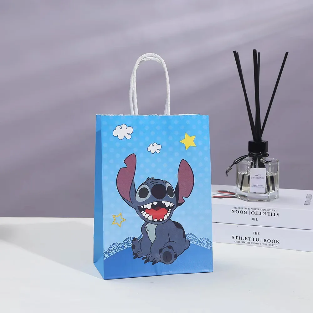 Disney Lilo & Stitch Theme Cute Paper Gift Bags Candy Biscuit Bag Tote Bags Birthday Party Decoration Baby Shower Supplies