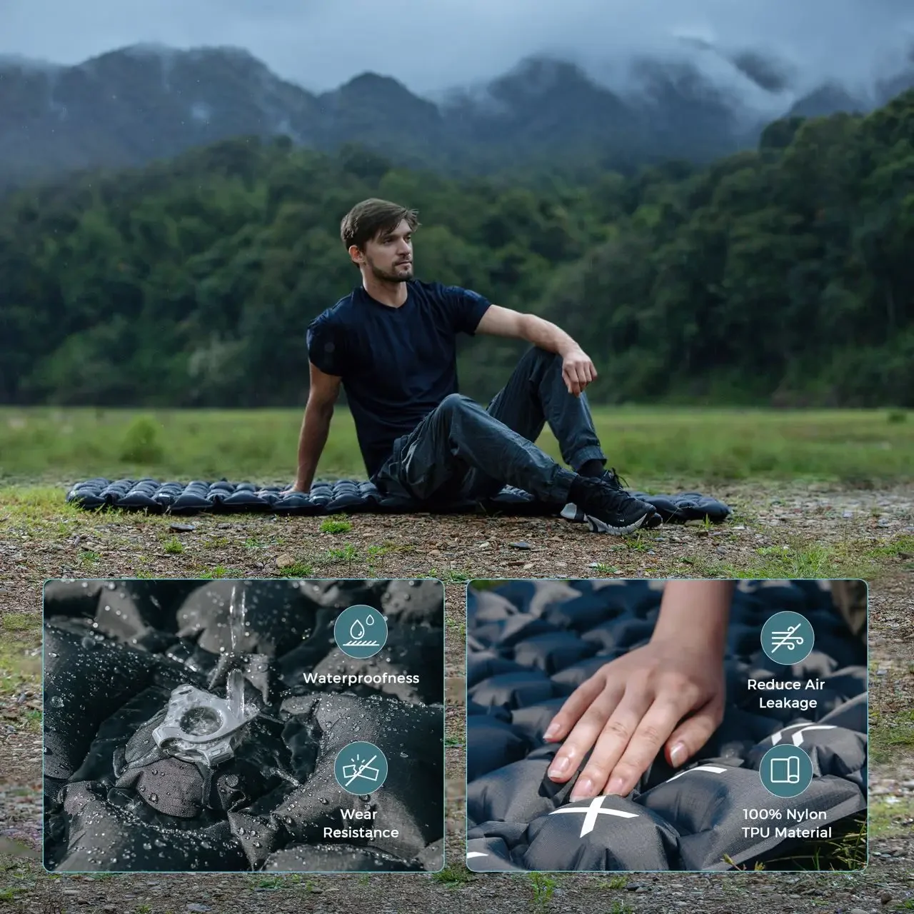 مرتبة FLEXTAIL ZERO - وسادة نوم خفيفة الوزن، مرتبة تخييم قابلة للنفخ، تصميم مريح