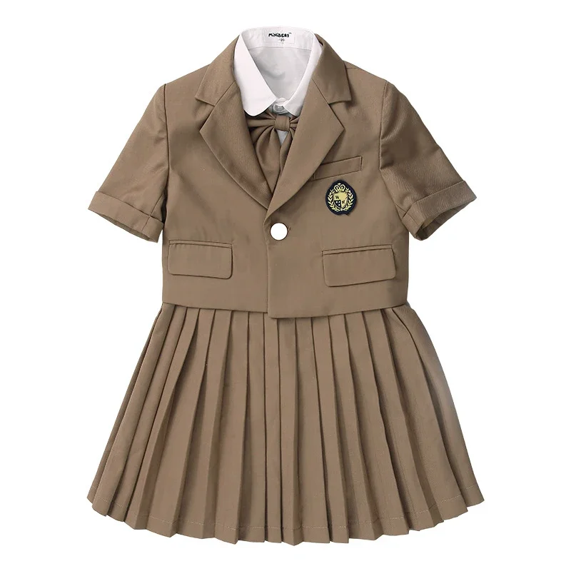 Children School Uniform Shirts Coat Dress Shorts Collar Suit Kids Baby Girl Boy Korean Cotton Teenager Japanese Clothes Outfit