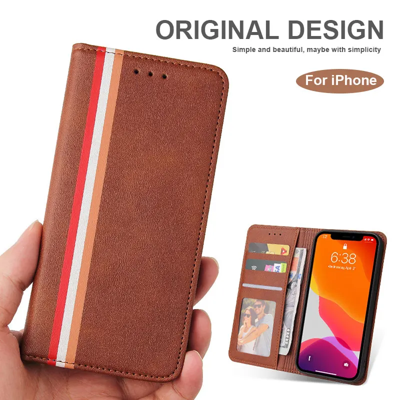 

Luxury Case For iPhone 13 Pro Max Wallet Card Case Shockproof For iPhone 11 12 X XR Max Phone Full Protective Flip Cover Cases