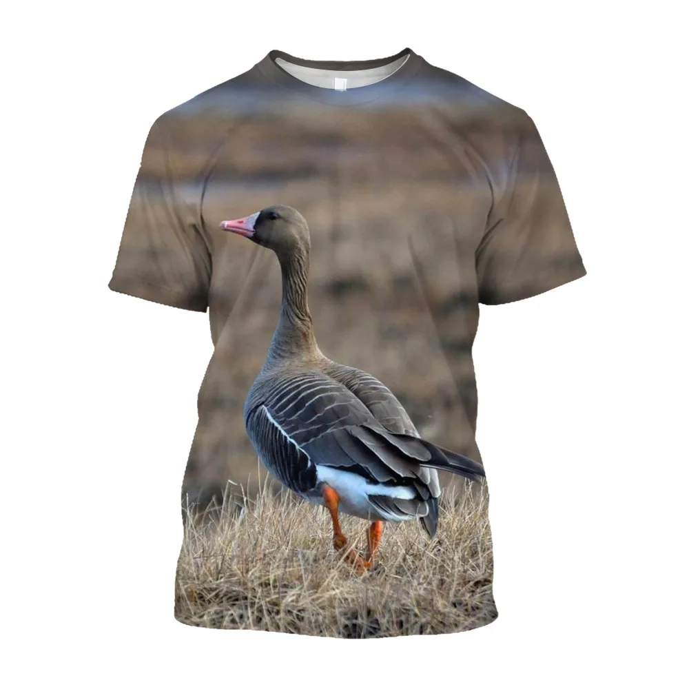 Summer New Wild Duck graphic t shirts Men Casual Outdoors Hunting Camouflage Fun Printed Personality O-neck Short Sleeve Tee Top