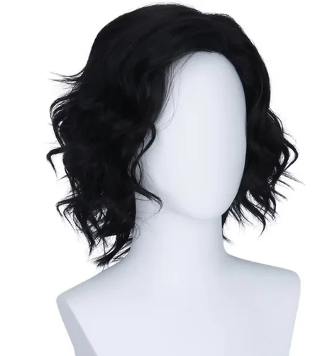 Movie Severus Snape Black Curly Wig Men Short Hair Wig Halloween Male Cosplay Costume Party Accessory