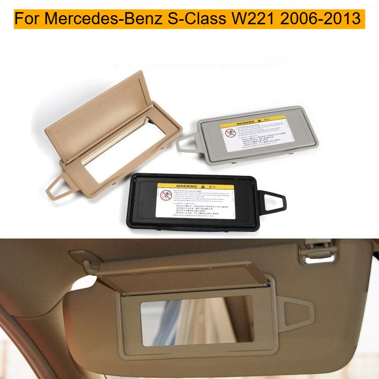 

2218104117 Sun Visor Makeup Mirror Cover For Mercedes-Benz S-Class W221 2006 2007 2008-2013 Plastic Replacement Car Accessories