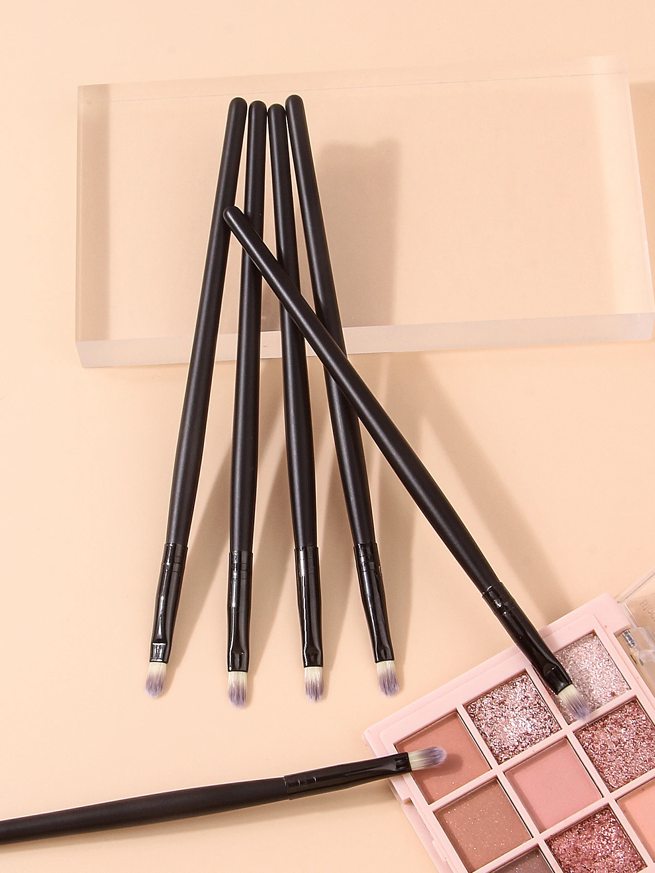Conjunto de pincéis de maquiagem profissional, 6 peças, corretivo labial, detalhe, sombra, delineador, escova com cabo de madeira, ferramentas de beleza
