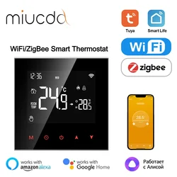 MIUCDA Tuya WIFI/ZigBee Thermostat, Smart Heat Pump/Gas Boiler Thermostat Controller Compatible with Alexa, Google Home, Alice.