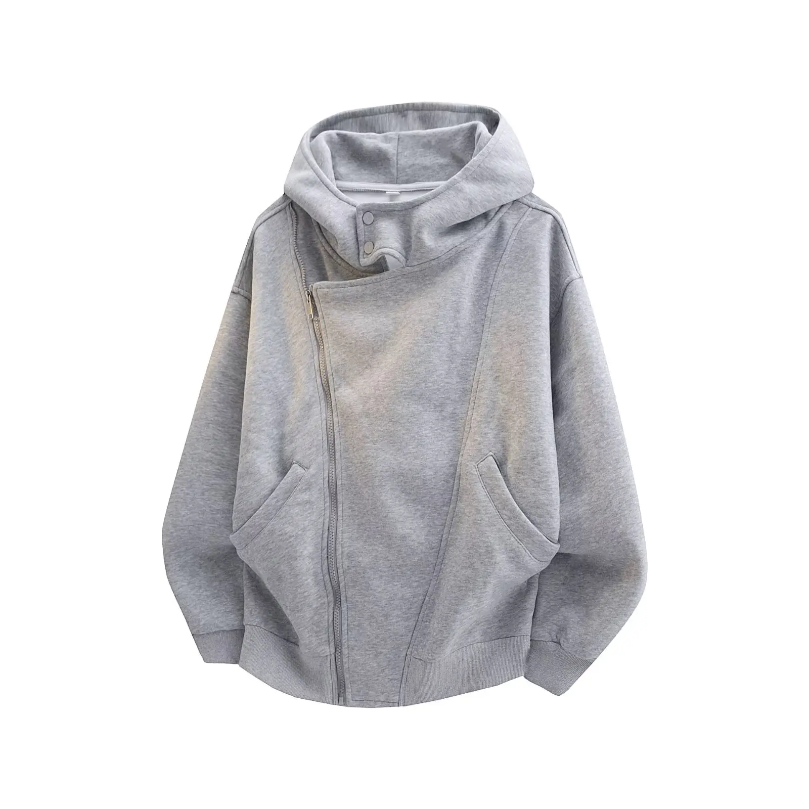 

American Sle Heavyweight Deconstructed Zipper Open Cardigan Sweatirt Men's Trendy Casual Outerwear Loose Hooded Jaet