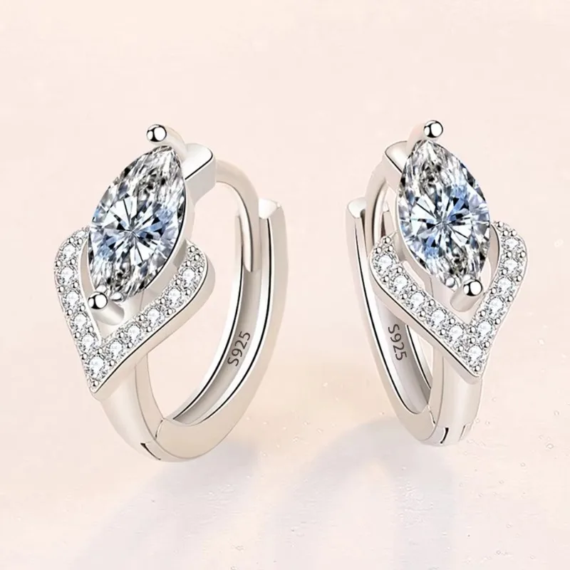 Fashion Layered C Shape Ear Clip Earrings Woman Cartilage Fake Piercings Ear Cuff Zircon Geometric Jewelry Gold Silver Color
