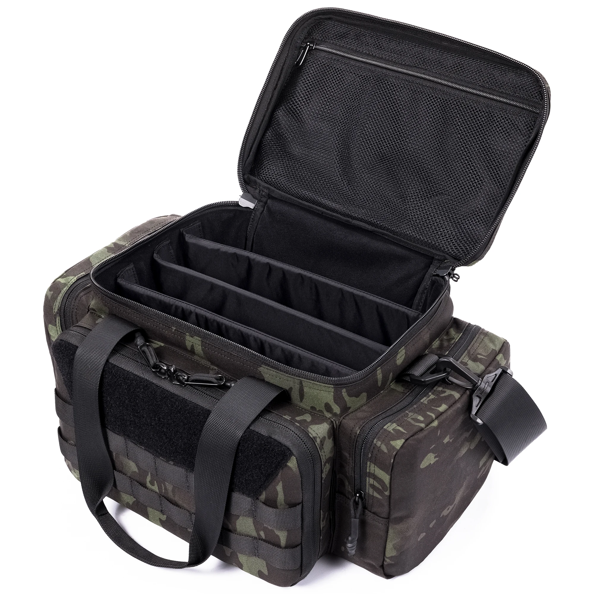 ONETIGRIS Gun Range Bag, jachtschietbaanzakken voor pistool met 3 verwijderbare verdelers Plunjezak voor vissen, wandelen, sport