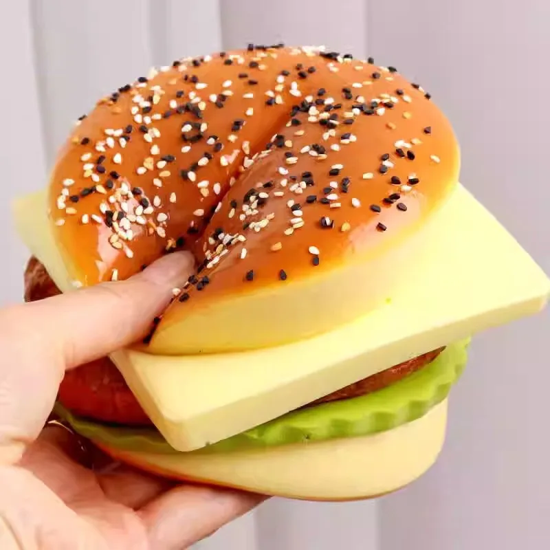 Kitchen Kids Toys Simulated Bread Hamburger Model Fake Food Separable Soft Rebound Girl Pretend Play Restaurant Making Burgers