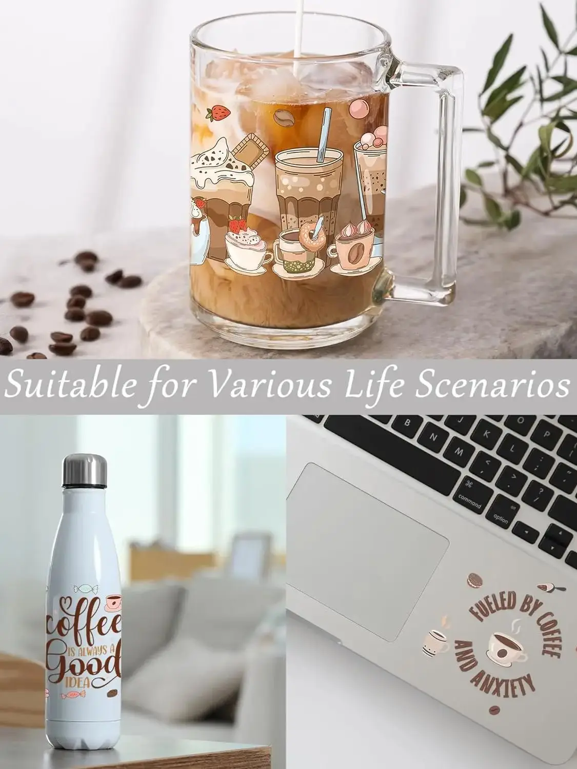 Miniso Kawaii Hello Kitty dessin animé UV DTF tasse enveloppement pour 16oz Libbey café verre peut tasse enveloppement facile peler étanche bricolage en gros