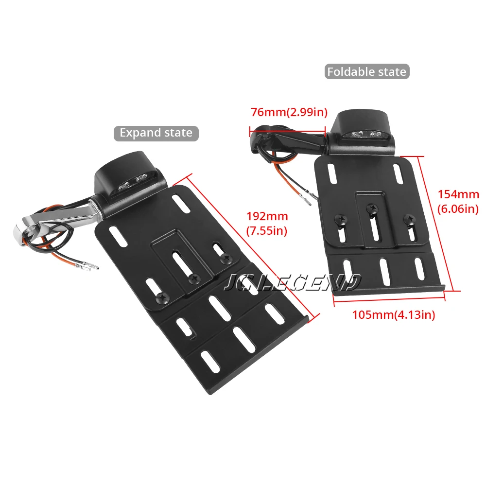 Motorcycle Side License Plate Holder LED Display Bracket For Harley Sportster XL883 XL 1200 Dyna Low Rider FXDLS Street Bob FXDB