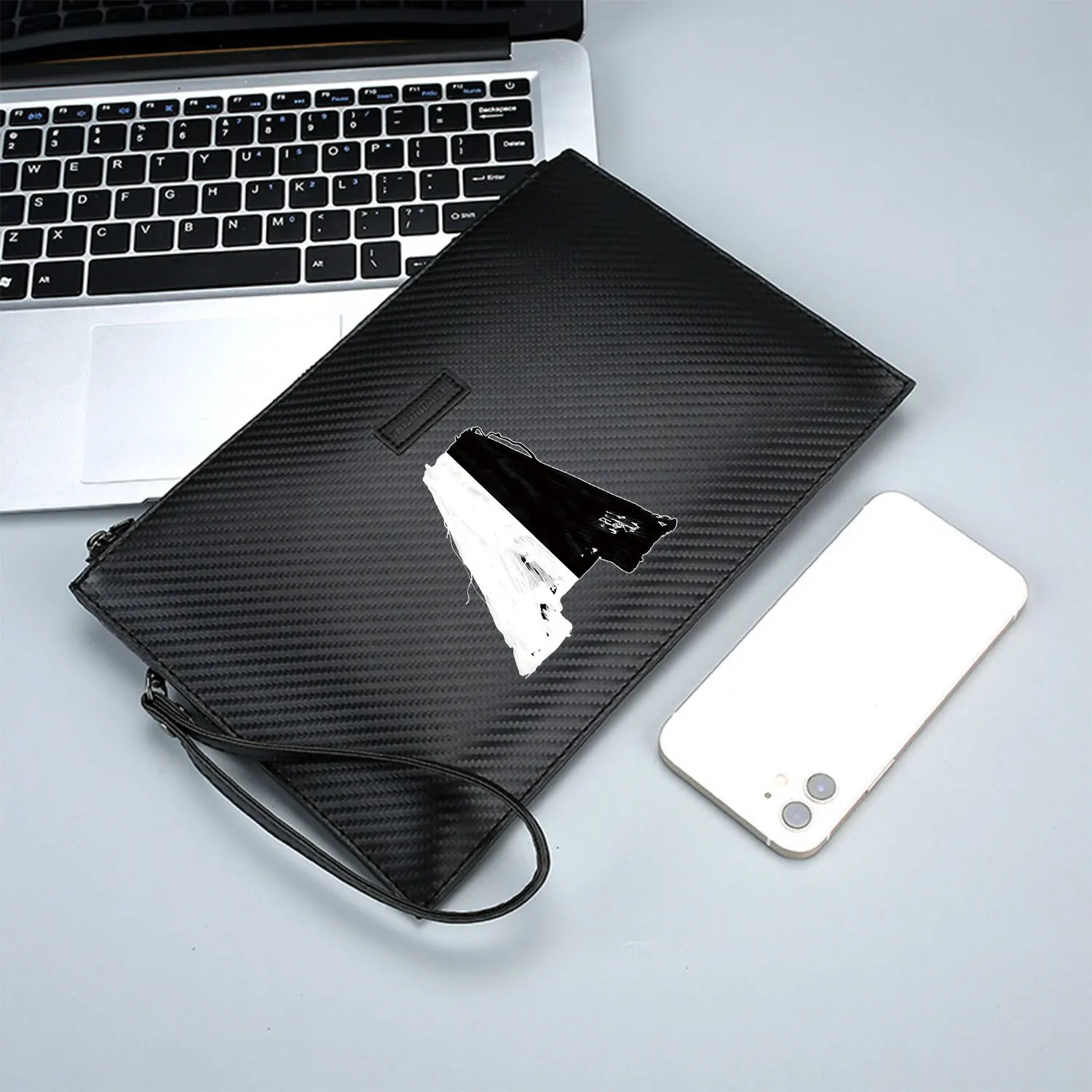 Borsa da uomo in PU stampata elegante con lettera di vernice artistica divisa Contrasto Alla moda e pratica per il trasporto quotidiano