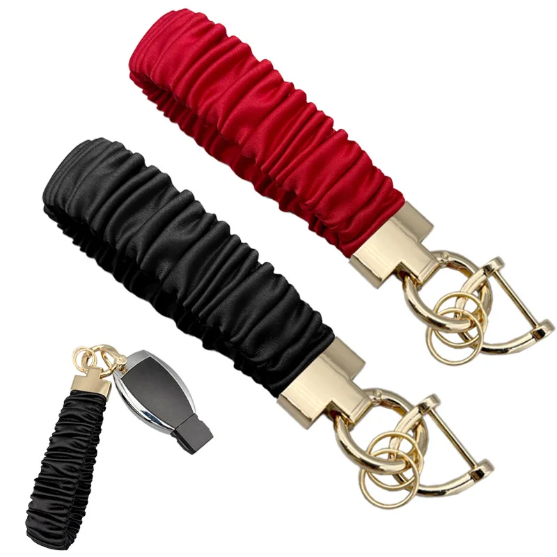 Multifunctional Scrunchie Wrist Keychain Bracelet for Women, Hair Scrunchie Car Key Holder for Travel Gym, Elegant Casual