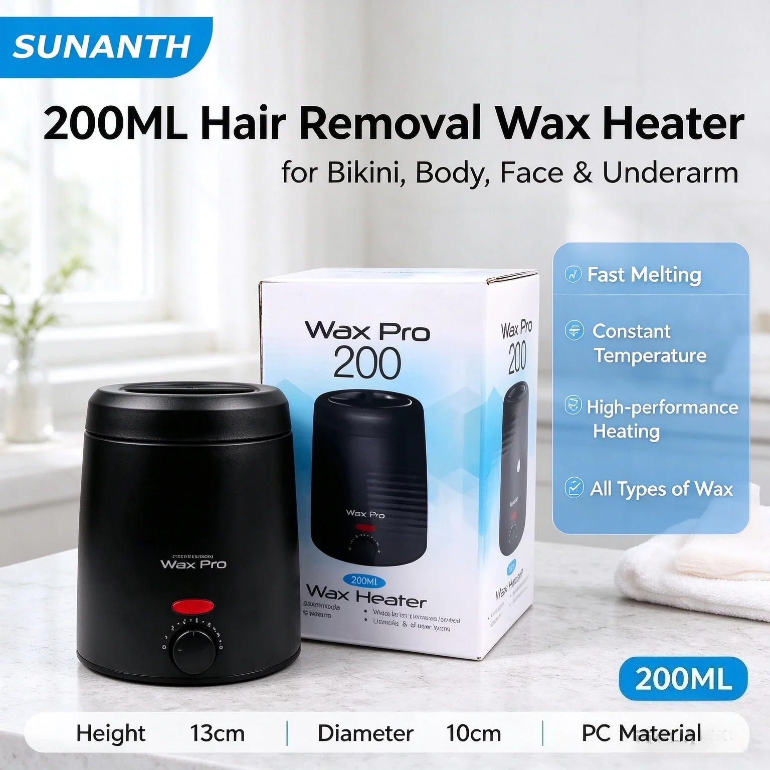 2026 Wax Melting Machine 200ml Hair Removal Heater Pot Paraffin Wax Beans Warmer Dipping Pot for Depilation/200g Wax beads