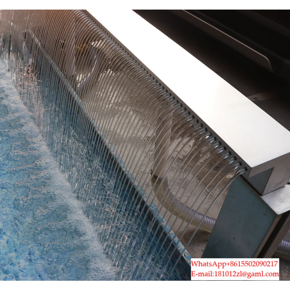 Custom water curtain wall spillway / Villa courtyard swimming pool waterfall/stainless steel outlet Landscape Waterfall Fountain