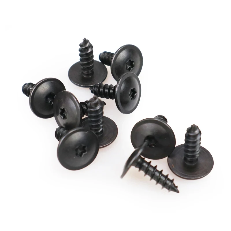 30/50 Pcs Car Door Screws Rivet Door Panel Nails Black Torx Screw Car Engine Under Cover Splash Guard Self-tapping