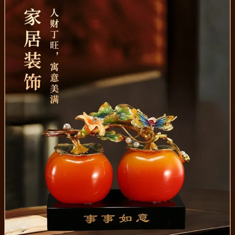 New Chinese style everything goes well persimmon ornament living room entrance decoration housewarming gift TV cabinet