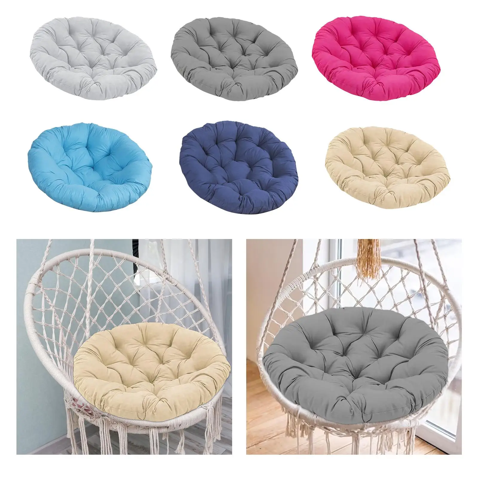 

Round 50cm Padded Seat Cushion, Egg Shaped Chair Cushion, Hanging Chair Cushion, for Home Living Room Accessory Chair Cushion