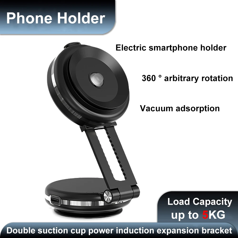 Double Vacuum Sucker Car Phone Holder Stand Universal Contract Foldable Phone Same Screen Mounting Bracket Desktop Wall Holder