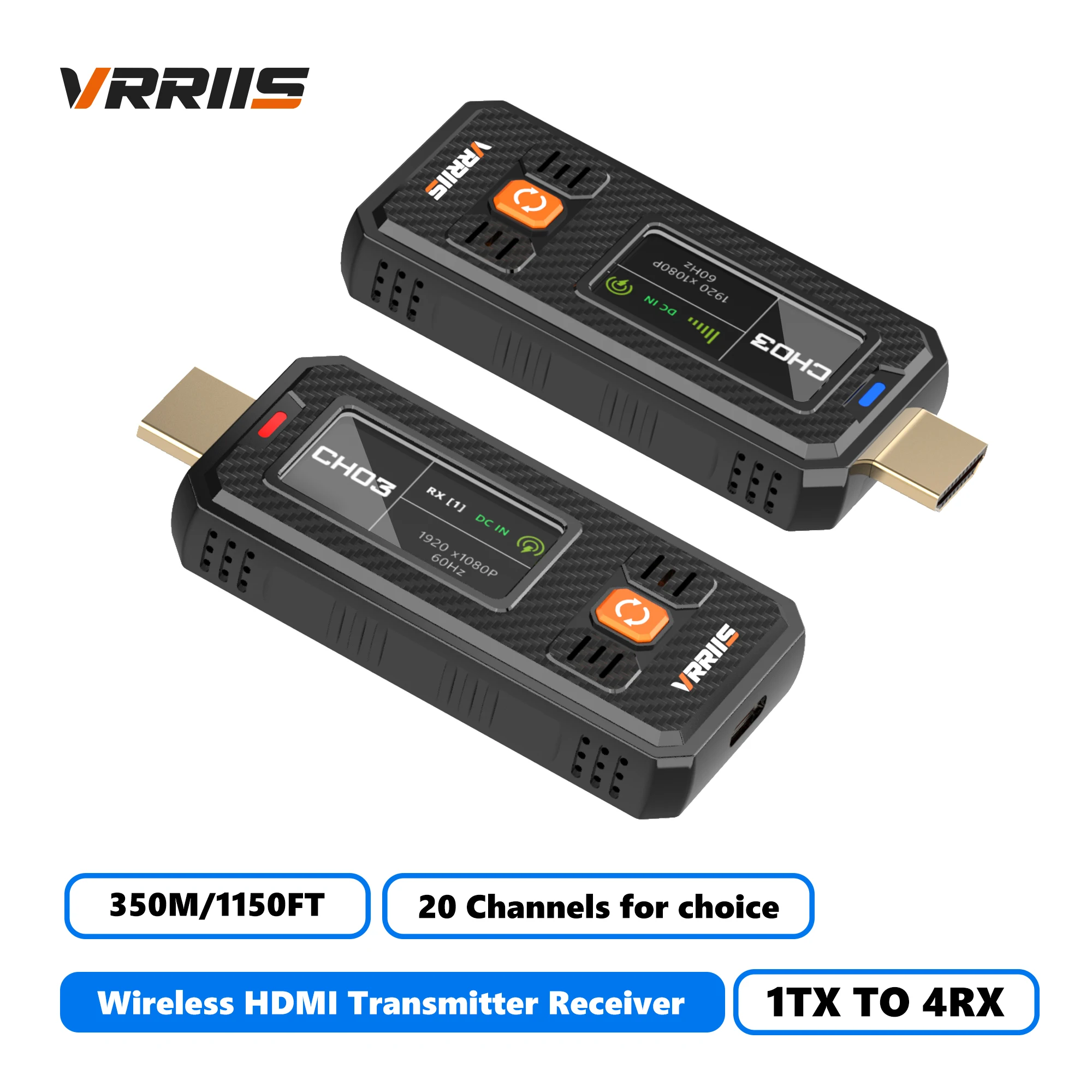 

350M Mini 1080P HDMI Video Hdmi Wireless Transmitter and Receiver Display Extender For Camera PC Laptop to TV Monitor Projector