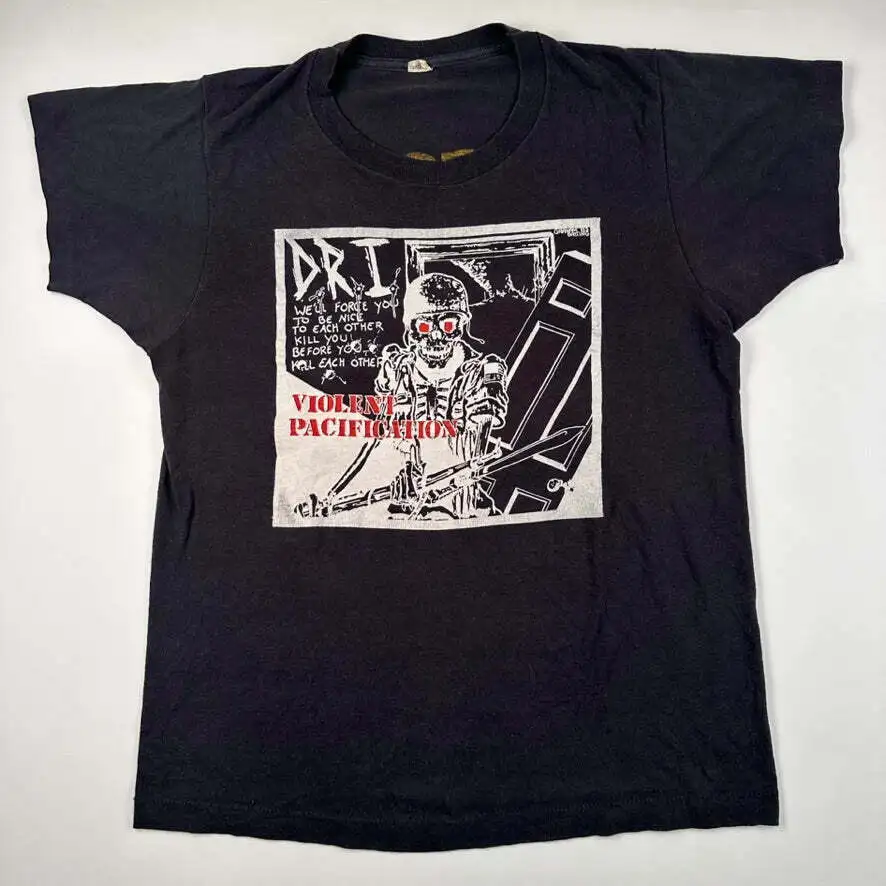 Vintage 1985 D R I T Shirt Large Violent Pacification