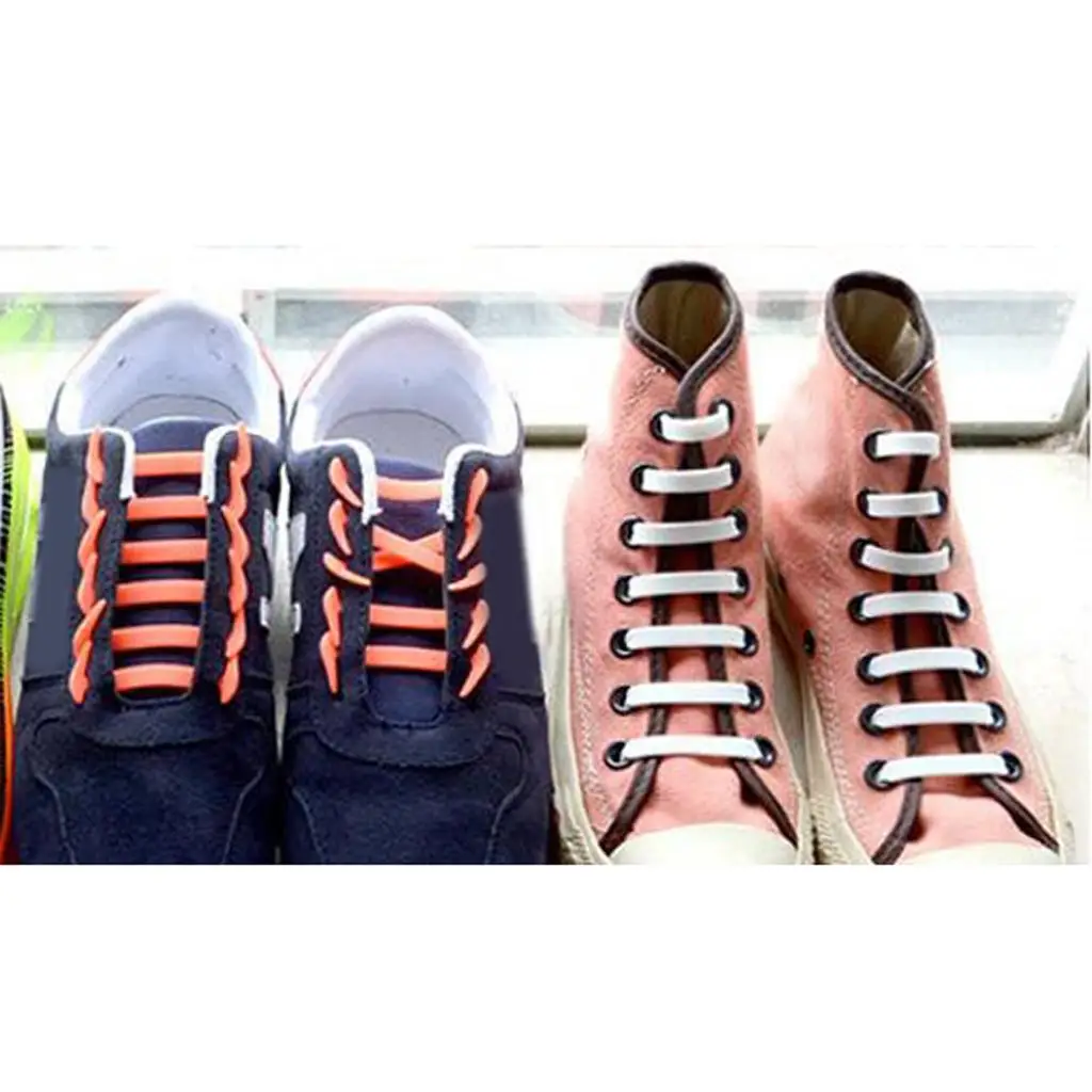 No Tie Shoelaces for Kids Adults Waterproof Silicone Elastic Shoelace Buckle Band for Casual Athletic Sneakers