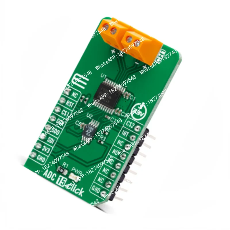 MIKROE-4890 ADS131M02 ADC 15 Click 2-Channel 24Bit ΔΣ ADC Breakout Simultaneous Sampling Power Energy Measurement Sensor Module