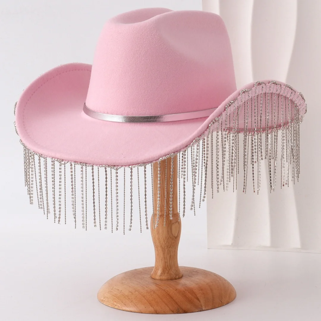 

Rhinestone Cowboy Hat Luxury Top Hat for Women Men Party Festival Accessories Country Music Concert Cowgirl Headwear