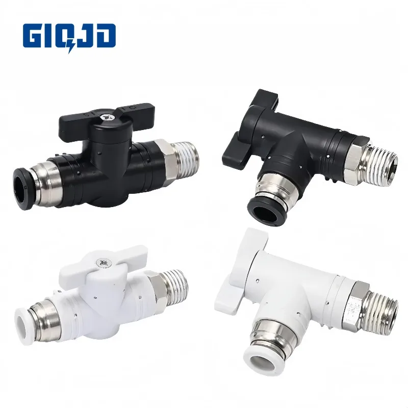 Handle Ball Valve Air Pneumatic Fitting Push In To Connect 4 6 8 10 12 14 16mm Tube 1/8