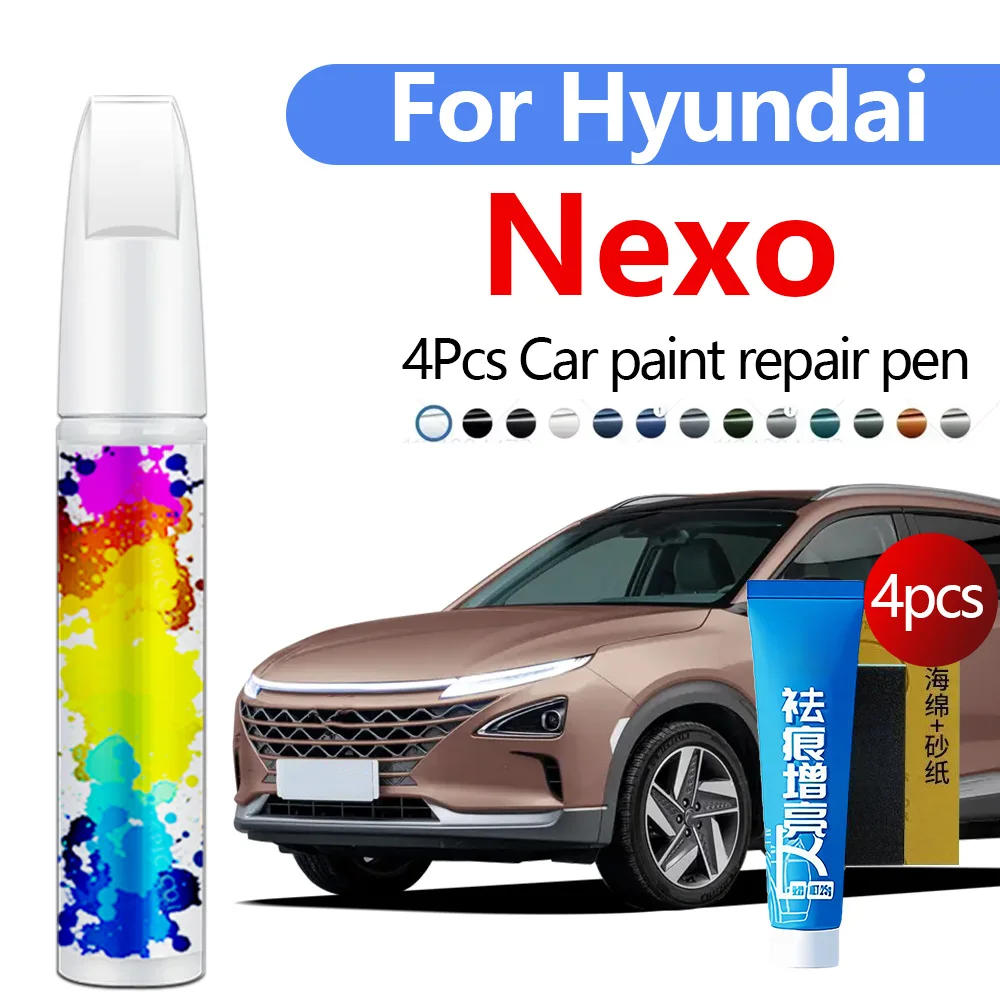 

4PCS For 2018-2025 Hyundai NEXO Paint Scratch Repair Accessories Black Pearl Car Creamy White OA Gray A5G Blue Paint Repair Pen
