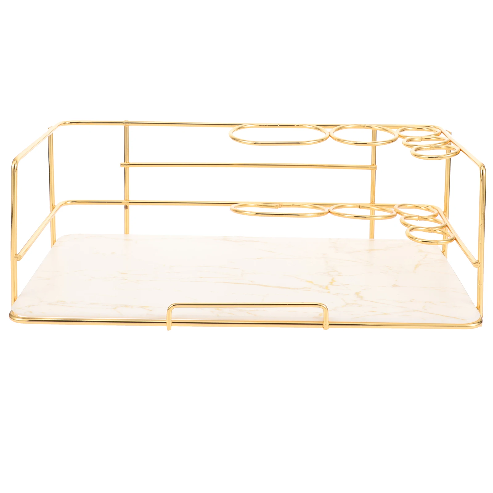 

Marble Pattern Toothbrush Holder Bathroom Countertop Organizer Tray Storage Shelf Desk Toiletry Vanity Large Capacity Space