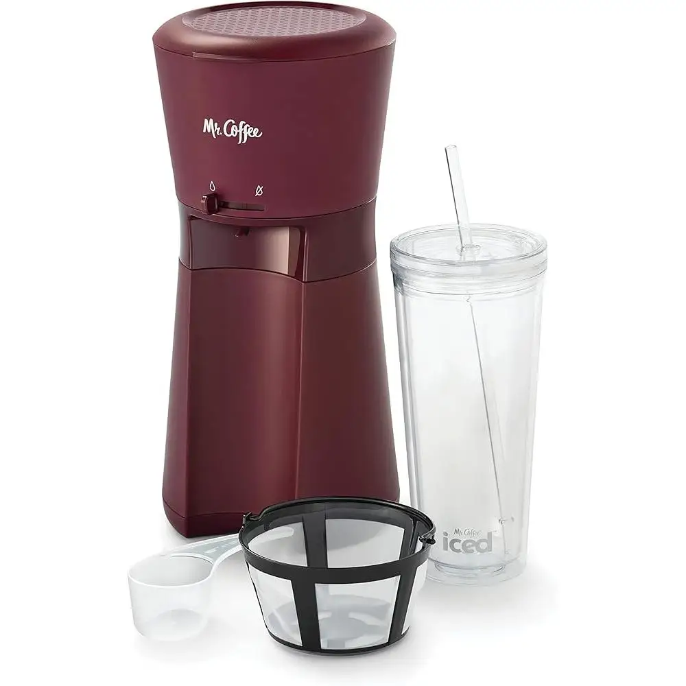 Iced Coffee Maker Single Serve Machine RapidChill Brewing Reusable Coffee Filter Tumbler Easy Customization Home Use