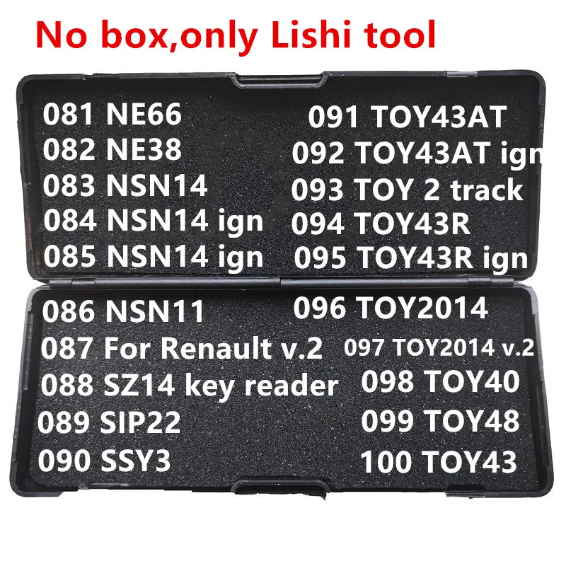 101-120 No Box Lishi 2 In 1 2in1 Tool TOY43 TOY38R HU162T(8) VA6 VA2T VAC102 WT47T YH35R YM15 YM23 YM28 YM30 ZD30 HU71 K5 tools