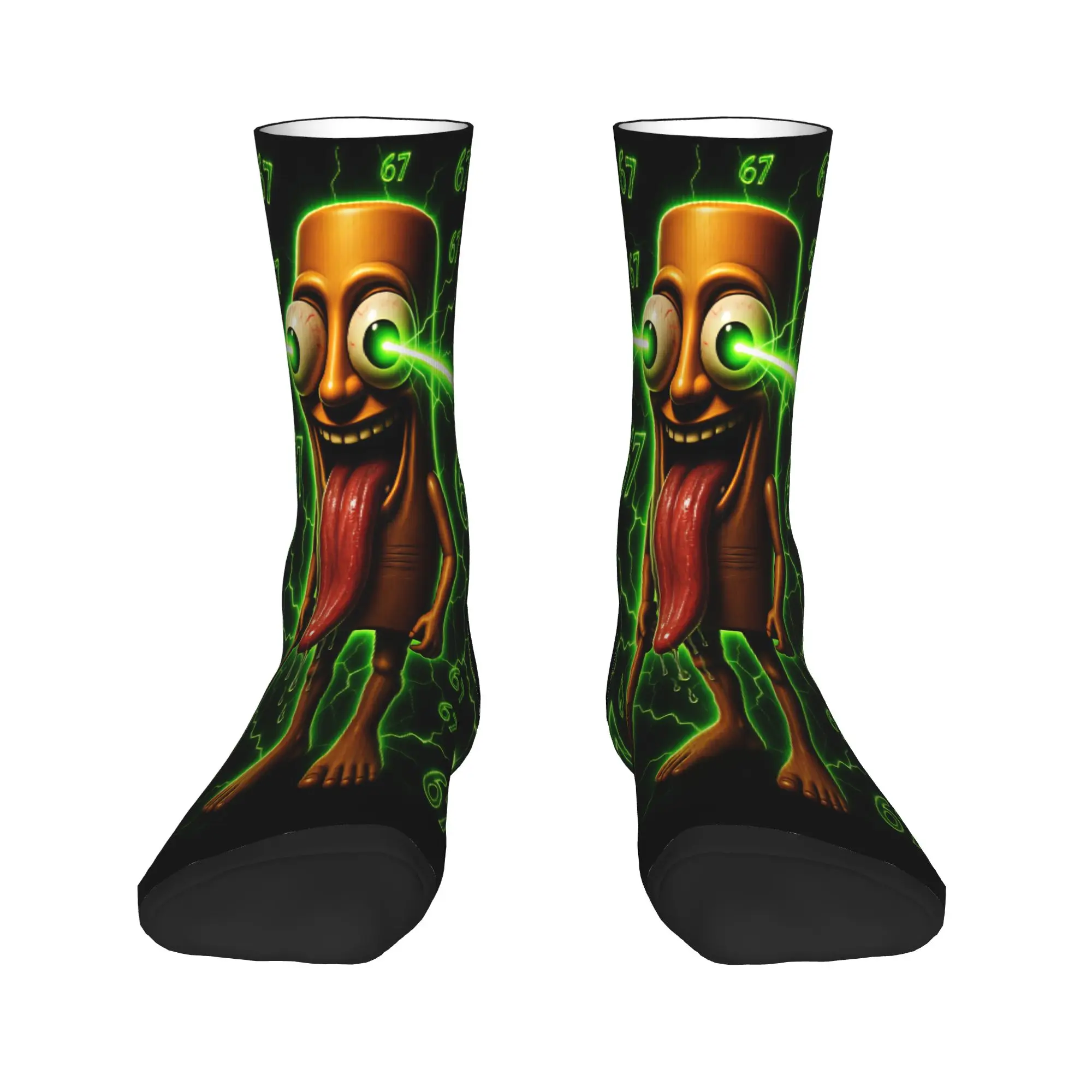 Couple Socks 67 Meme Laser Eyes Funny Tung Sahur  Stockings Autumn Elegant Warm Soft Socks Graphic Outdoor Anti Skid Socks