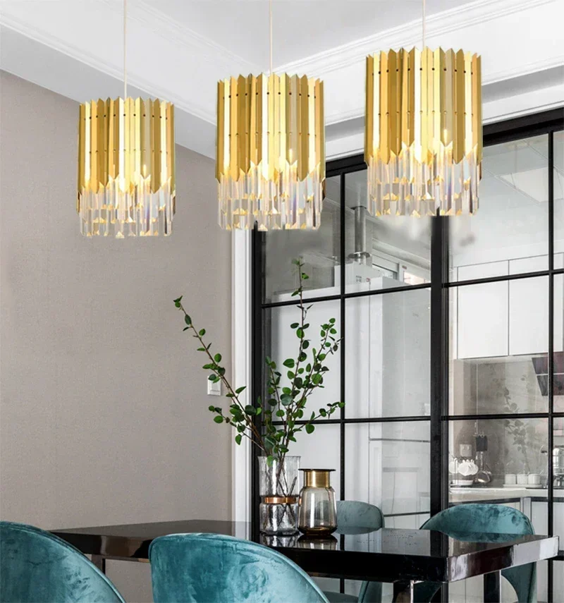 

Crystal Small Round Chandelier Modern Luxury Gold Lighting E27 Led for Dining Room Fixtures Kitchen Island Home Decor