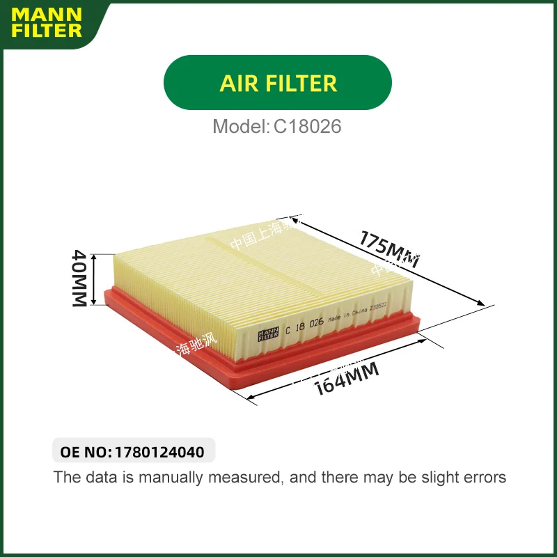 MANNFILTER C18026 engine Air filter For Toyota CHR IZOA COROLLA CROSS Frontlander ALLION LEVIN 2.0L Hybrid 1780124040