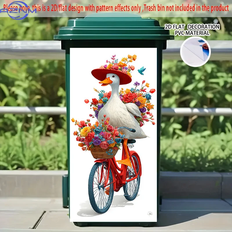 Stylish Dustbin Decal, 2D Print Bin Decor Sticker
