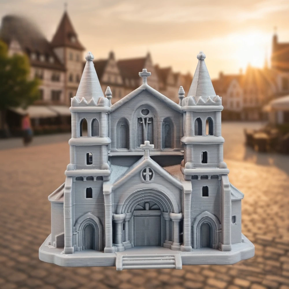Medieval Castle Church Model Kit Gothic Cathedral Building Figurine Desktop Ornament Miniature Architecture Decor for Hobbyists