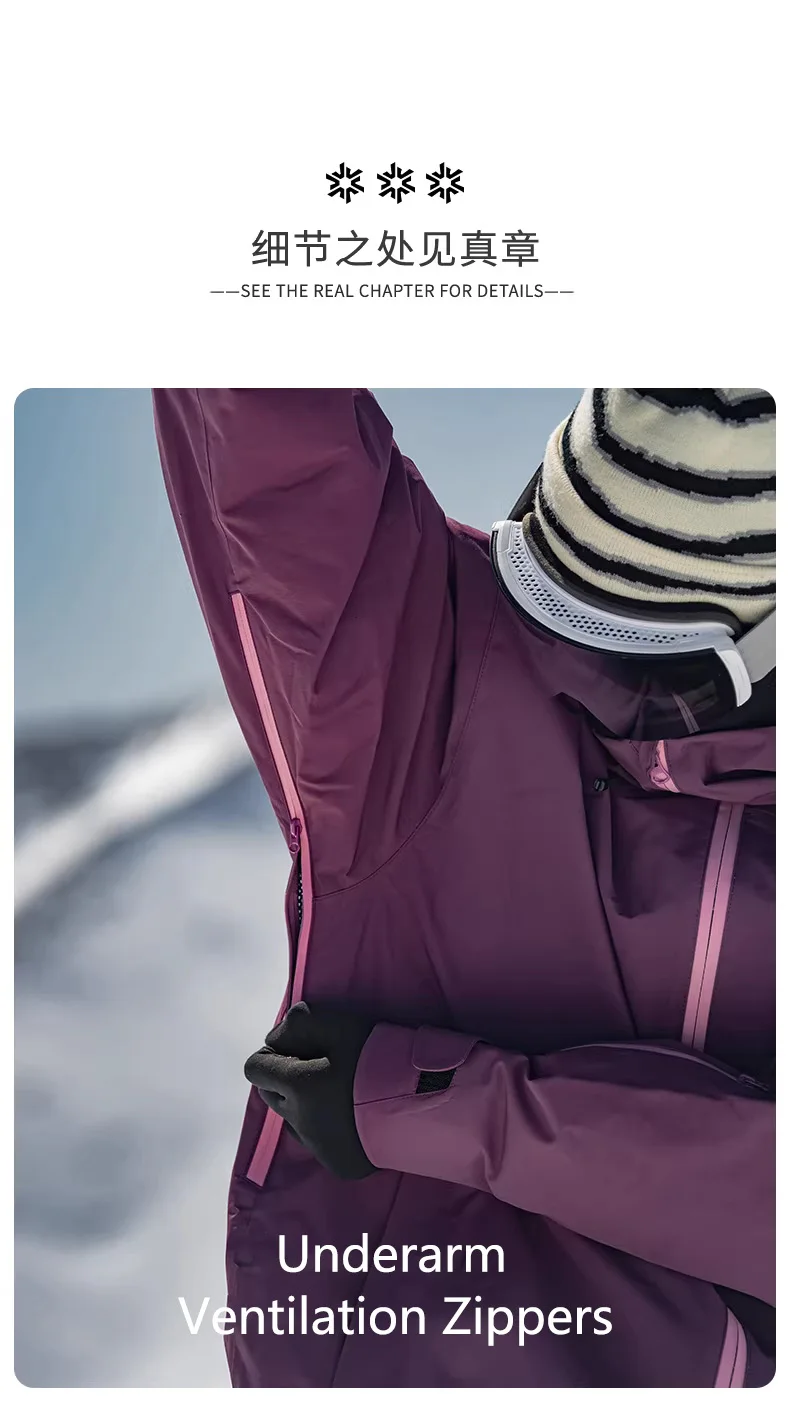 John Snow Unisex Streetwear Graffiti-Print Skijacke & Skihose mit Taped-Seams, Wasserdicht, für Snowboard, Winter, Outdoor, Schneebekleidung – Detail 7