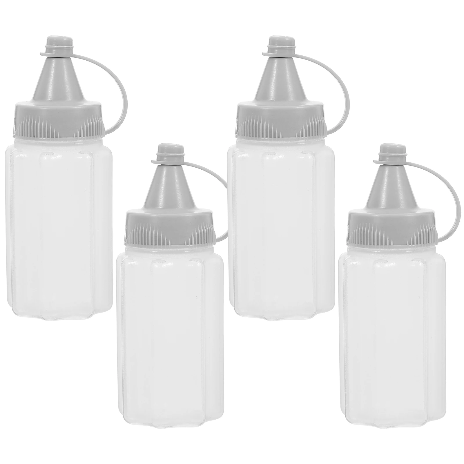 4Pcs Liquids Squeeze Bottles Condiment Storage Container Salad Dressing Dispenser Kitchen Use