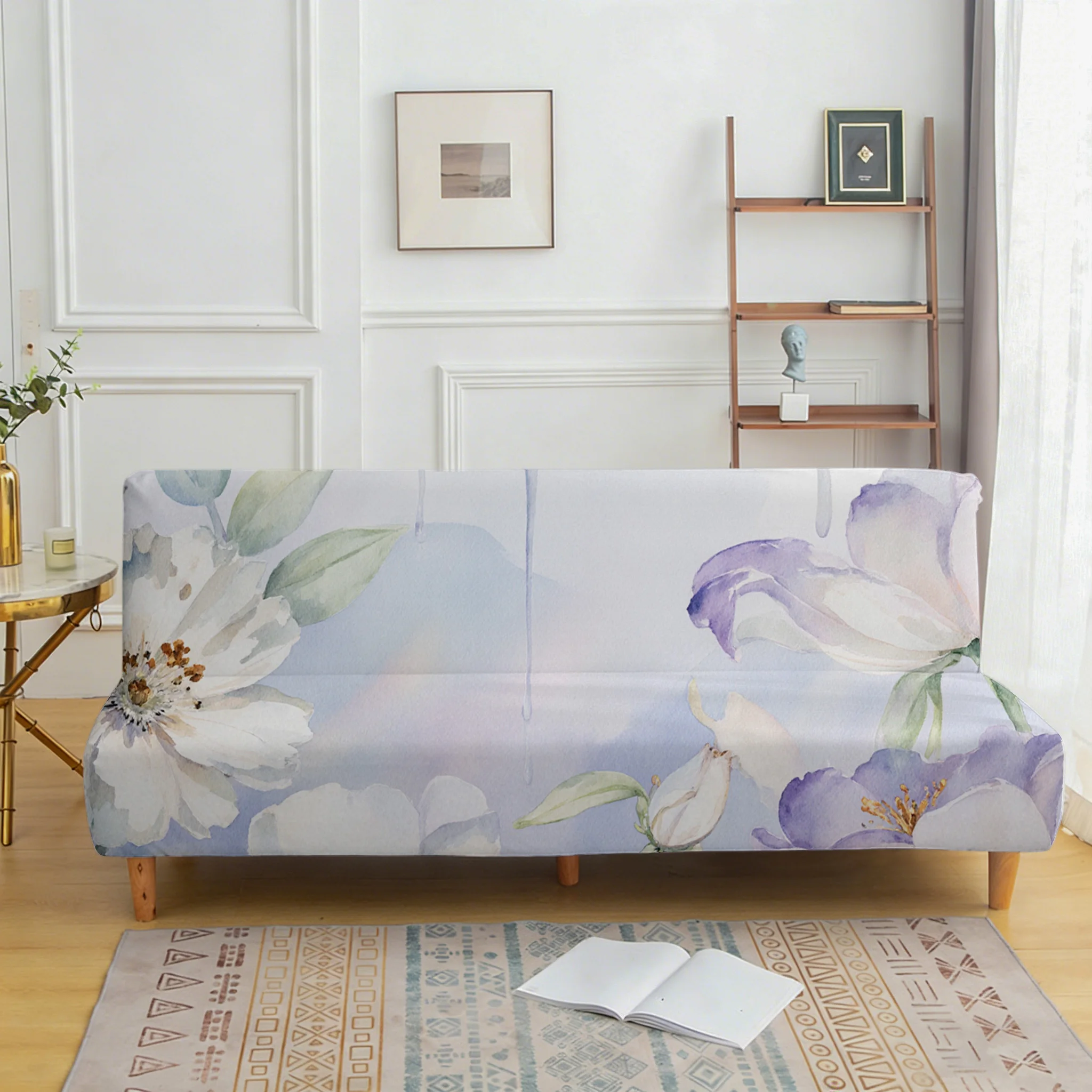 

Светло-фиолетовое акварельное покрывало для дивана с цветочным узором, подходит для различных видов домашнего декора, легко устанавливается, можно стирать в машине.