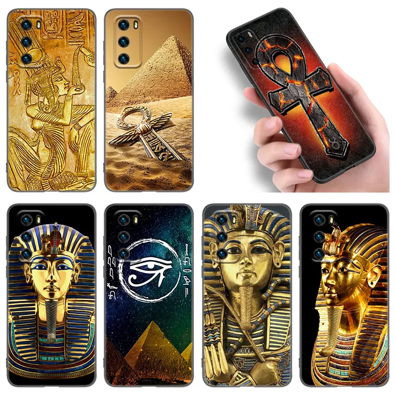 Egypt Nefertiti Anubis Ankh Phone Case For Huawei P8 P9 P10 P20 P30 P40 Lite E P50 P Smart Pro Z S 2018 2019 2020 2021 Cover