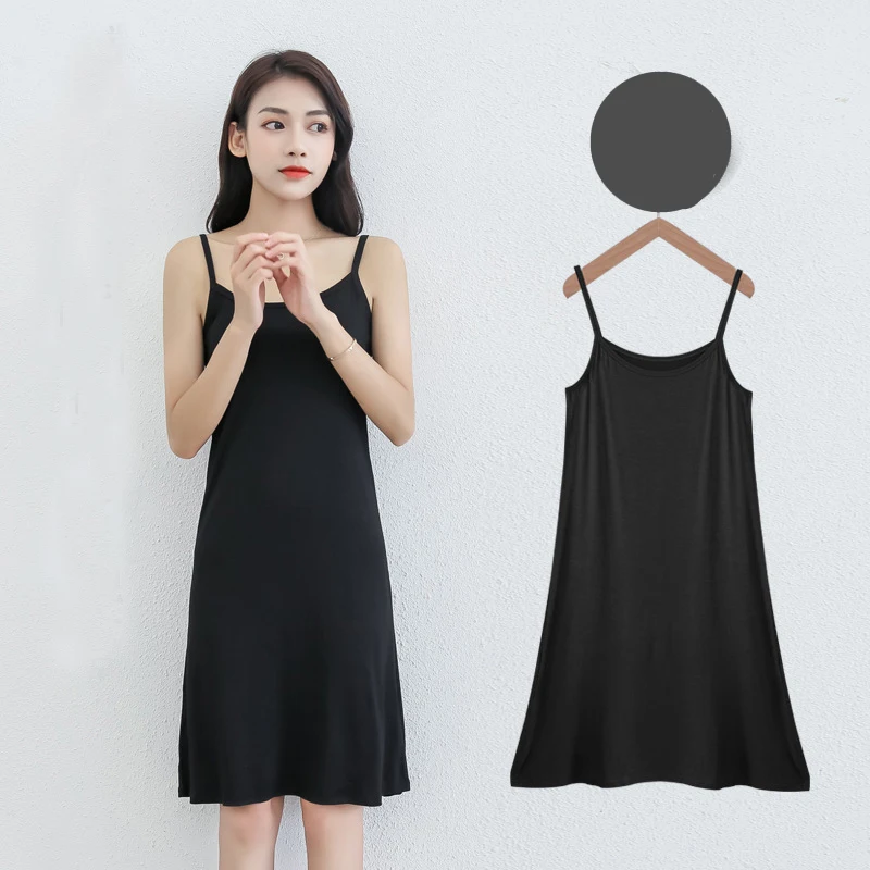 

Spring and Summer Bottoming Suspender Skirt for Women with Petticoat, Versatile Sleeveless Vest Nightgown Dress
