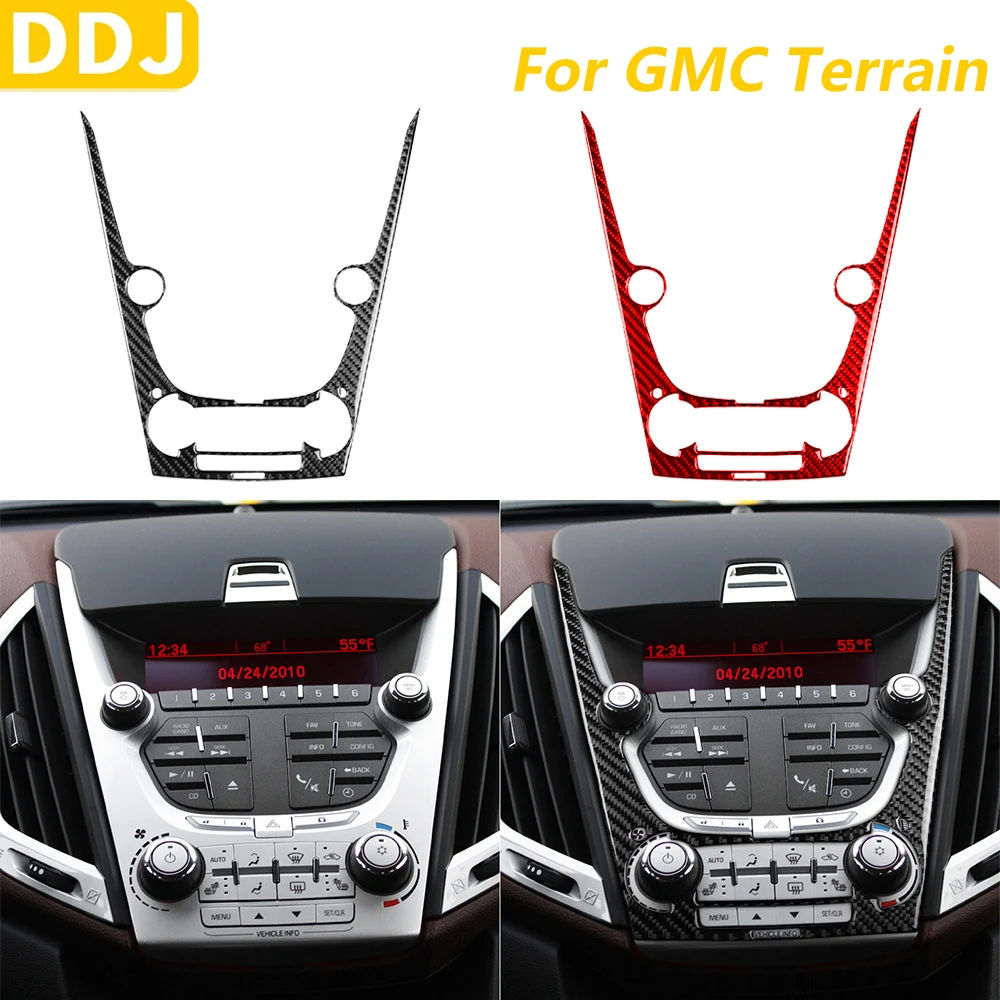 

For GMC Terrain 2010-2017 Carbon Fiber Central Air Conditioning AC Control Panel Trim Cover Car Accessories Decoration Sticker