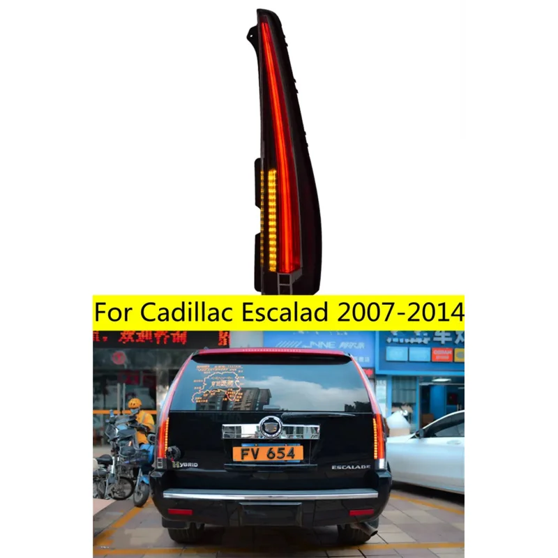

Задние фонари автомобиля в сборе для Cadillac Escalade 2007-2014 светодиодные фары дальнего света, потоковый указатель поворота, противотуманная фара