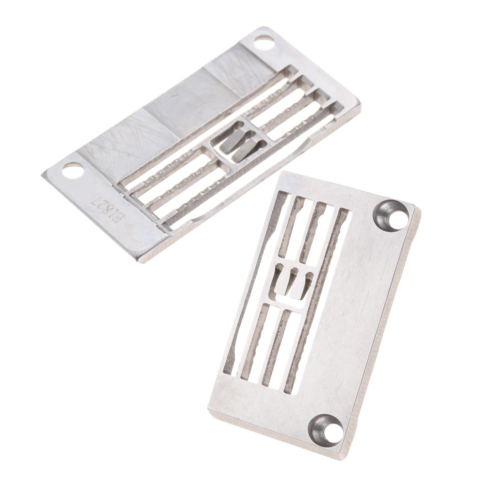Placa de aguja de acero para máquina de coser Industrial, pieza de repuesto para Siruba F007E, 57x28mm, plateado, 2 unidades por lote, E1827