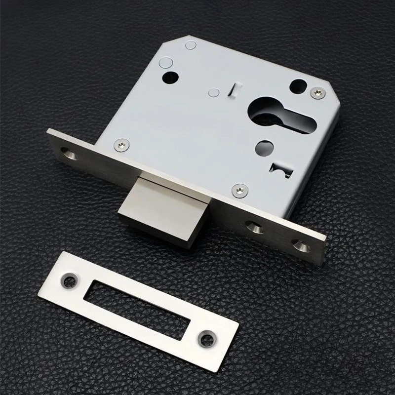 1pc 304 Stainless Steel Single Tongue Lock Body Indoor Door Lock Body Fireproof Door Lock Body Excluding Keys Household Hardware