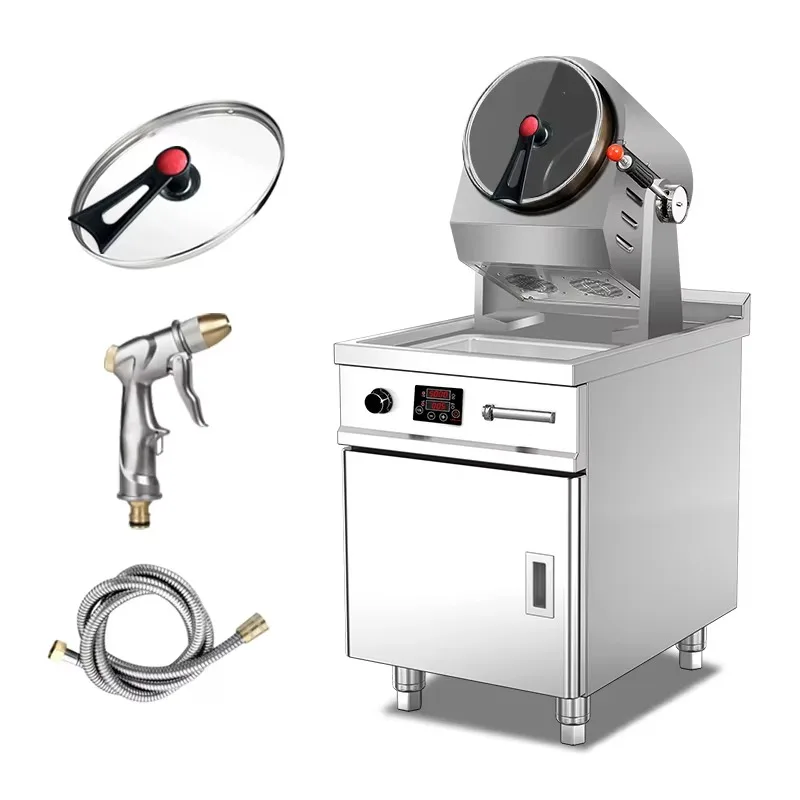 Restaurant Kitchen Automatic Rotating  Fried Rice Stir Fry Wok Cooking Food Machine Cook Rotational Cooker Equipment